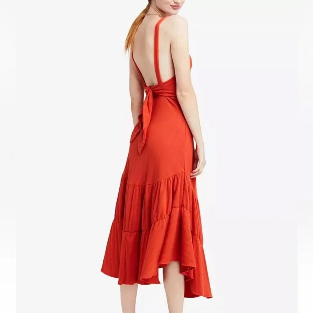 Free people Into you ribbed maxi dress orange/ red size small boho, like new - Picture 2 of 9